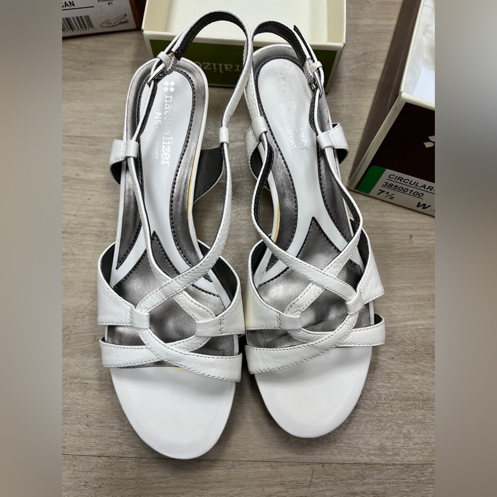 White Strappy heel